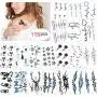 Konsait 115pcs Temporary Tattoos for Adults Men Women Kids, Waterproof and Fake Tiny Temporary Tattoos Body Art Sticker Face Arm Hand Neck Wrist, Cat Star Flower Scorpion Graphic Elk Konsait 115pcs Temporary Tattoos for Adults Men Women Kids, Waterproof and Fake Tiny Temporary Tattoos Body Art Sticker Face Arm Hand Neck Wrist, Cat Star Flower Scorpion Graphic Elk
