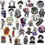 Anime Stickers Tim Burtons The Nightmare Before Christmas Movies Theme Stickers Laptop Stickers Waterproof Skateboard Snowboard Car Bicycle Luggage Decal 50pcs Pack (Tim Burtons Movies Theme)