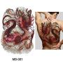 3 Sheets Big Large Full Back Chest Tattoo Sticker Temporary Dragon Decal for Women Men