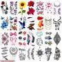 42 Sheets Temporary Tattoos for Men and Women,Fake Tattoo Body Art Sticker 42 Sheets Temporary Tattoos for Men and Women,Fake Tattoo Body Art Sticker