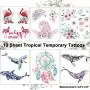 Ooopsi 10 Sheets Luau Floral Temporary Tattoos -Hawaiian/Tropical/Flamingo/Summer Pool Party Decorations Supplies Favors Ooopsi 10 Sheets Luau Floral Temporary Tattoos -Hawaiian/Tropical/Flamingo/Summer Pool Party Decorations Supplies Favors