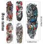 Full Arm Temporary Tattoo, 5 Sheets Temporary Tattoo Black tattoo Body Stickers for Man Women.