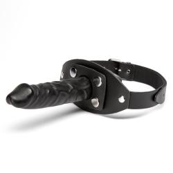 Zado Leather Mouth Gag 5.5 Inch Dildo Harness