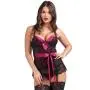 Worldgirl Moonlight Black Plunge Basque Set