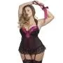 Worldgirl Plus Size Moonlight Black Plunge Basque Set