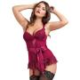 Worldgirl Moonlight Wine Plunge Basque Set