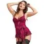 Worldgirl Moonlight Wine Plunge Basque Set