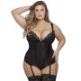 Worldgirl Plus Size Treasure Me Black Basque Set