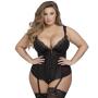 Worldgirl Plus Size Treasure Me Black Basque Set