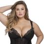 Worldgirl Plus Size Treasure Me Black Basque Set