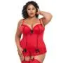 Worldgirl Plus Size Seduce Me Red Push-Up Basque Set