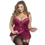 Worldgirl Plus Size Moonlight Wine Plunge Basque Set