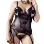 Cottelli Plus Size Wet Look and Lace Peek-A-Boo Merry Widow Cottelli Plus Size Wet Look and Lace Peek-A-Boo Merry Widow