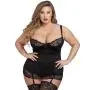 Worldgirl Plus Size Adore Me Black Underwired Basque Set Worldgirl Plus Size Adore Me Black Underwired Basque Set