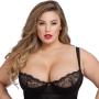 Worldgirl Plus Size Adore Me Black Underwired Basque Set