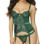 Seven 'til Midnight Satin and Lace Underwired Bustier Set