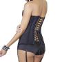 Coquette Zip Front Longline Corset with Suspenders