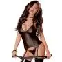 Exposed Lust Wet Look Basque and Suspenders Set