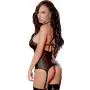 Exposed Lust Wet Look Basque and Suspenders Set