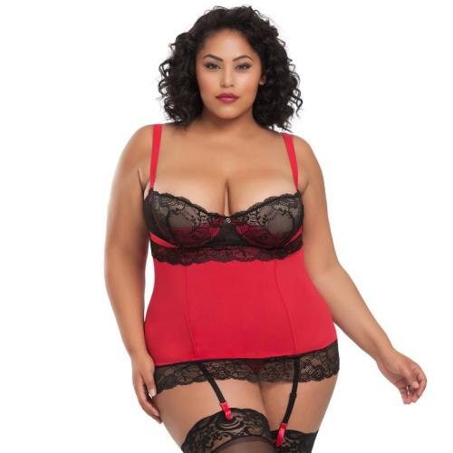 Worldgirl Plus Size Adore Me Underwired Basque Set