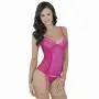 Escante Hot Pink Sheer Lace Bustier Set