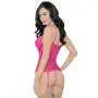 Escante Hot Pink Sheer Lace Bustier Set
