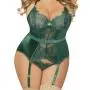 Seven 'til Midnight Plus Size Satin Underwired Bustier Set