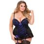 Worldgirl Plus Size Purple Push-Up Basque Set