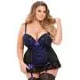 Worldgirl Plus Size Purple Push-Up Basque Set