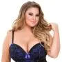 Worldgirl Plus Size Purple Push-Up Basque Set