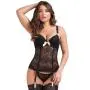 Worldgirl Black Lace Push-Up Basque Set