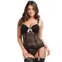 Worldgirl Black Lace Push-Up Basque Set
