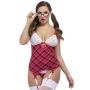 Worldgirl Fantasy Schoolgirl Bustier Set with Suspenders