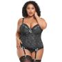 Worldgirl Plus Size Silver Push-Up Basque Set Worldgirl Plus Size Silver Push-Up Basque Set