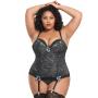 Worldgirl Plus Size Silver Push-Up Basque Set Worldgirl Plus Size Silver Push-Up Basque Set