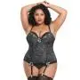 Worldgirl Plus Size Silver Push-Up Basque Set
