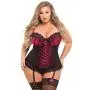 Worldgirl Plus Size Boudoir Belle Cherry Push-Up Basque Set
