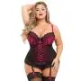 Worldgirl Plus Size Boudoir Belle Cherry Push-Up Basque Set