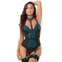Worldgirl Midnight Soiree Blue Floral Basque Set