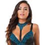 Worldgirl Midnight Soiree Blue Floral Basque Set