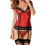 Escante Red Sheer Underwired Bustier Set