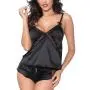 Seven 'til Midnight Black Satin Cami Set Seven 'til Midnight Black Satin Cami Set