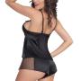 Seven 'til Midnight Black Satin Cami Set