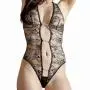 Cottelli Embroidered Diamanté Sheer Lace Crotchless Body