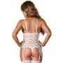 Exposed Luv Floral Lace Crotchless Open Cup Body Set