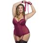 Worldgirl Plus Size Moonlight Wine Crotchless Plunge Body Worldgirl Plus Size Moonlight Wine Crotchless Plunge Body