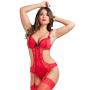 Worldgirl Seduce Me Red Push-Up Crotchless Cut-Out Body