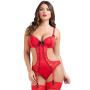 Worldgirl Seduce Me Red Push-Up Crotchless Cut-Out Body