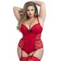 Worldgirl Plus Size Seduce Me Red Push-Up Crotchless Body