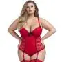 Worldgirl Plus Size Seduce Me Red Push-Up Crotchless Body